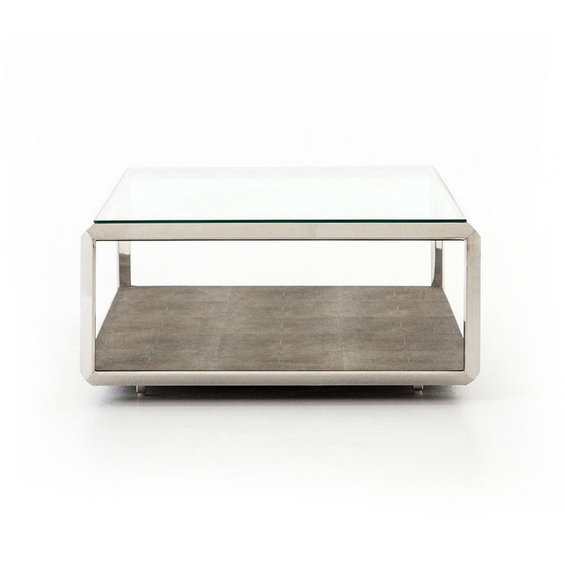 Shagreen and glass coffee table