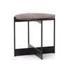 Four Hands Shannon End Table English Brown Oak with intersecting base of smoked grey iron