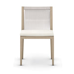 Sherwood Outdoor Dining Chair, Washed Brown - Natural Ivory front view 