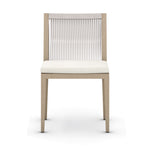 Sherwood Outdoor Dining Chair, Washed Brown - Natural Ivory front view 