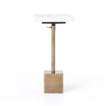 Sirius Adjustable Accent Table Brass and white marble