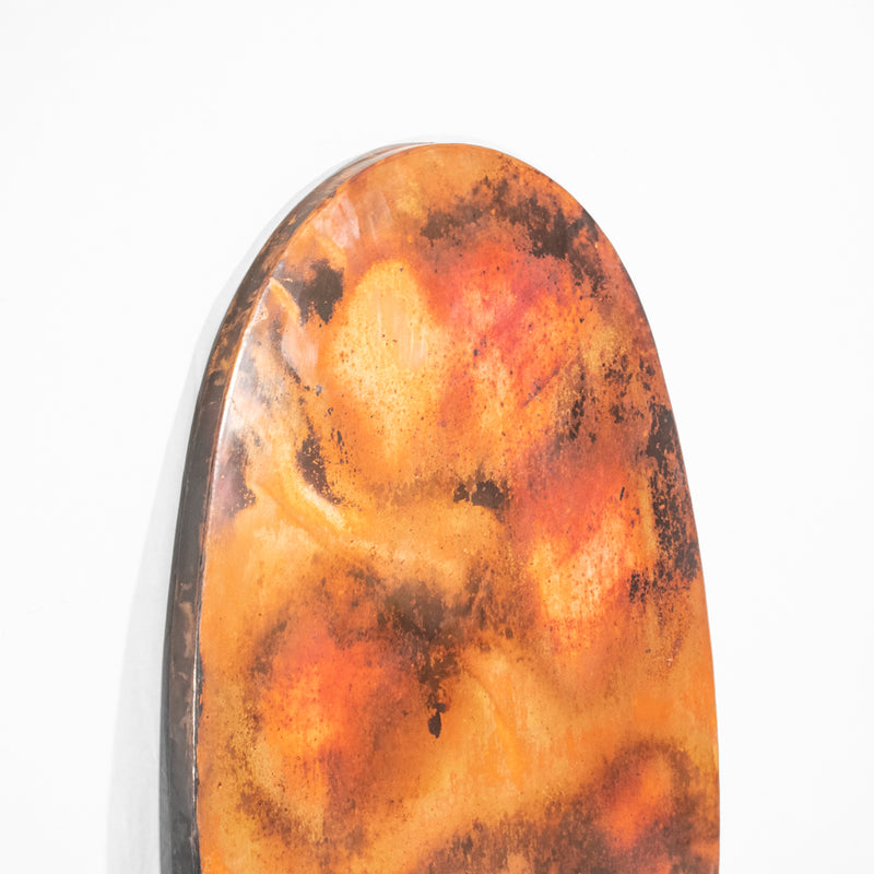 Smooth Copper Oval Tabletop - Natural w/ Spots