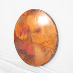 Smooth Copper Tabletop - Round & Natural Patina Finish - Profile View
