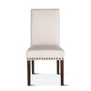 Sofie Off-White Dining Chair with Walnut Legs