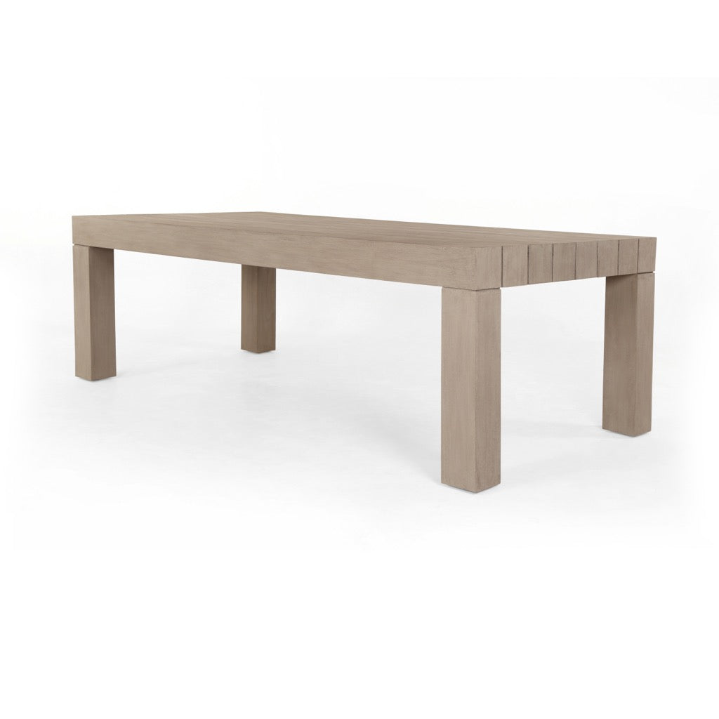 Sonora Outdoor Dining Table Washed Brown Angled View JSOL-055A
