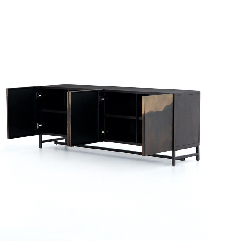 Stormy Media Console Open Cabinets