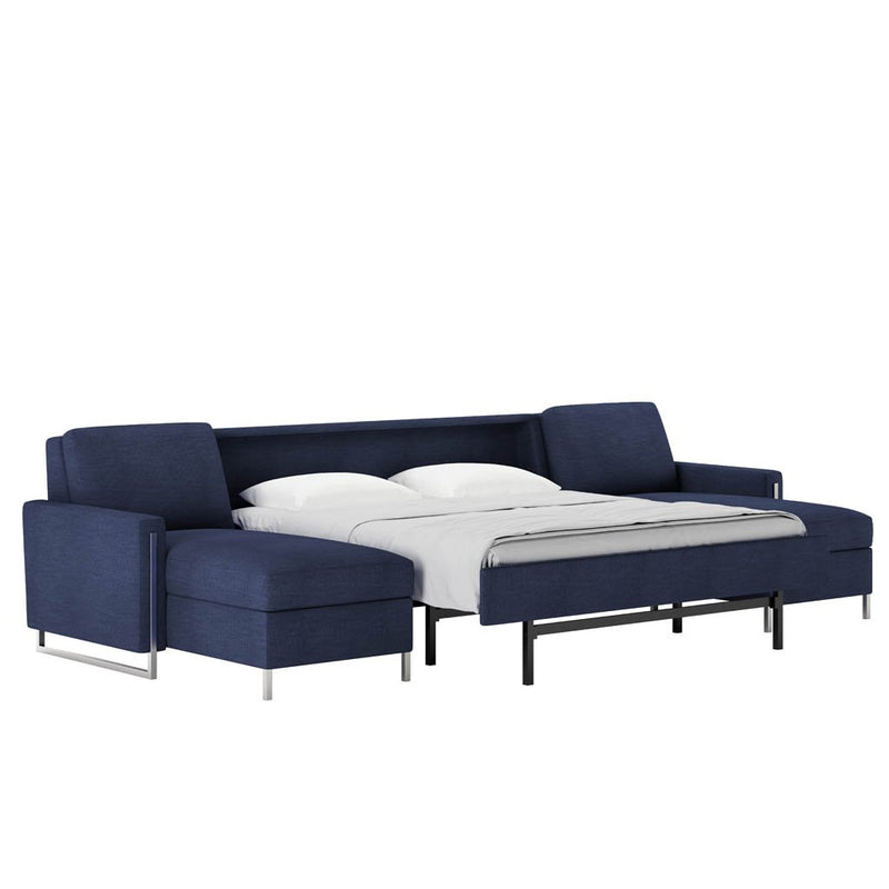 Sulley Comfort Sleeper Sectional Sofa Open by American Leather