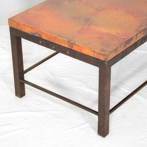 Swansea Copper Coffee Table - Southwest Natural Copper Style - End Detail
