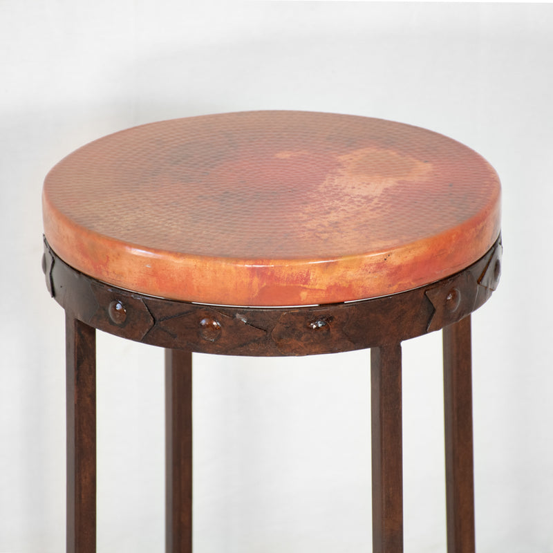 Swansea Southwest Copper Side Table - Natural Copper Finish - Top Detail View
