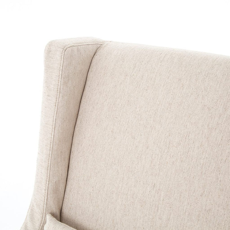 Swivel Wing Chair - Jette Linen Back Detail