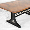 Copper and Iron Trestle Dining Table