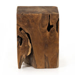 Teak Square Outdoor Stool Side View Four Hands