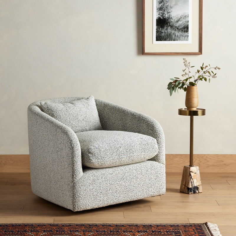 Topanga Swivel Chair Knoll Domino Four Hands Staged Image