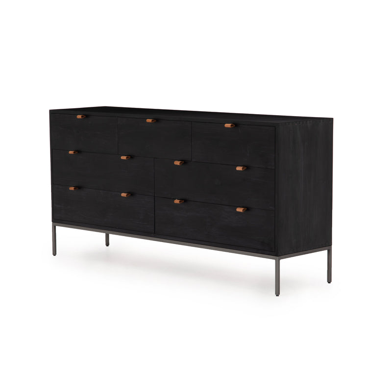 Four Hands Trey 7 Drawer Dresser, Black Wash Poplar Four Hands Trey 7 Drawer Dresser, Black Wash Poplar