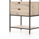 Trey Bookshelf Dove Poplar Lower Drawers Detail