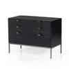 Trey Large Nightstand Black Wash Poplar Angled View Four Hands