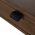 Trey Modular Wall Desk W/ 1 Bookcase Leather Pull Detail