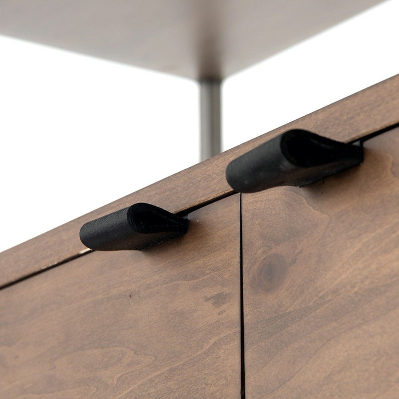 Trey Modular Wall Desk Leather Pull Detail