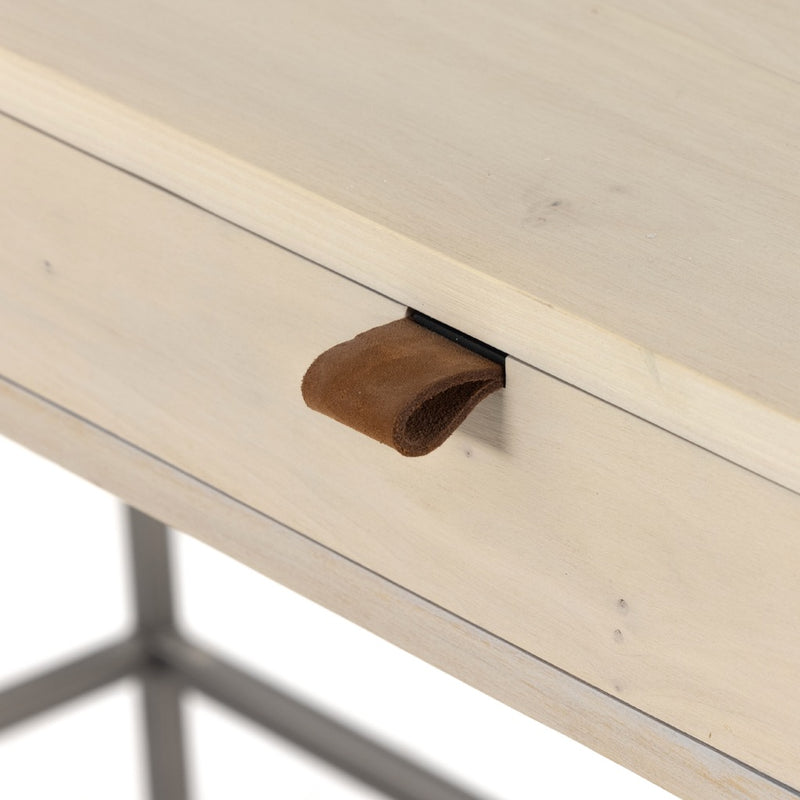 Four Hands Trey Modular Wall Desk Dove Poplar Top Grain Leather Pulls