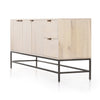 Trey Sideboard - Dove Poplar angled view with natural iron