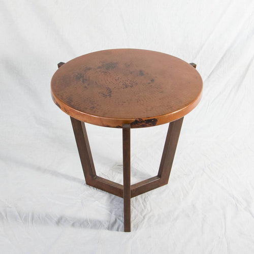 Trico Copper Top Side Table with Iron Base