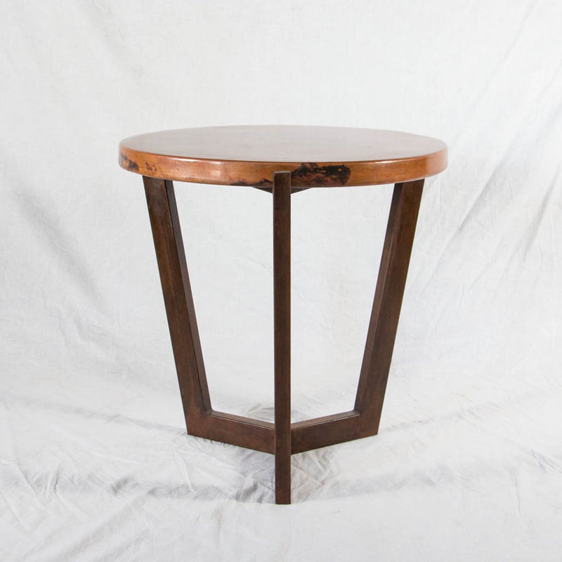 Trico Side Table Copper Top iron Base
