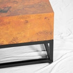 Turret Copper Coffee Table - Chunky Design w/ Natural Patina Finish - Profile Detail