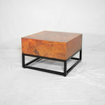 Turret Copper Coffee Table - Chunky Design w/ Natural Patina Finish - Side View