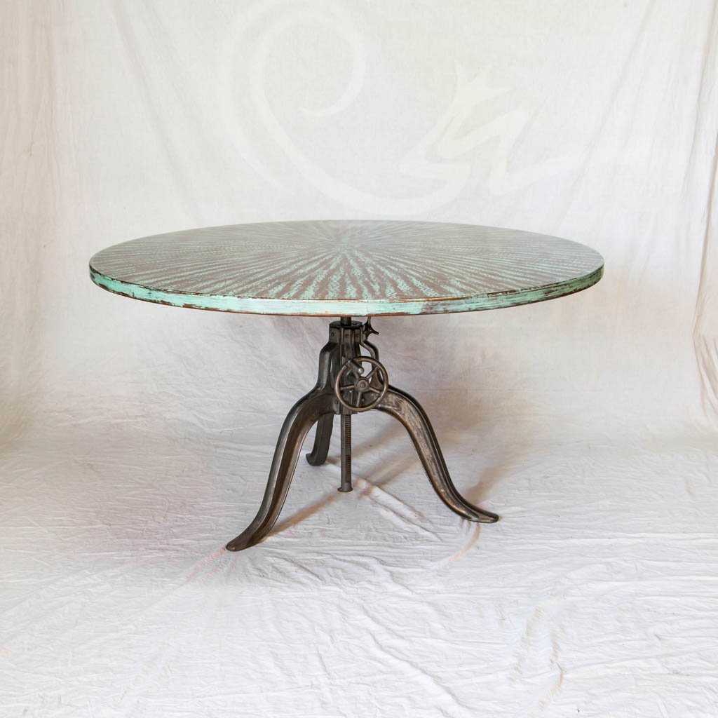 Copper Top Adjustable Dining Table