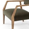 Tyler Arm Chair Modern Velvet Loden Solid Nettlewood Armrest 105581-010

