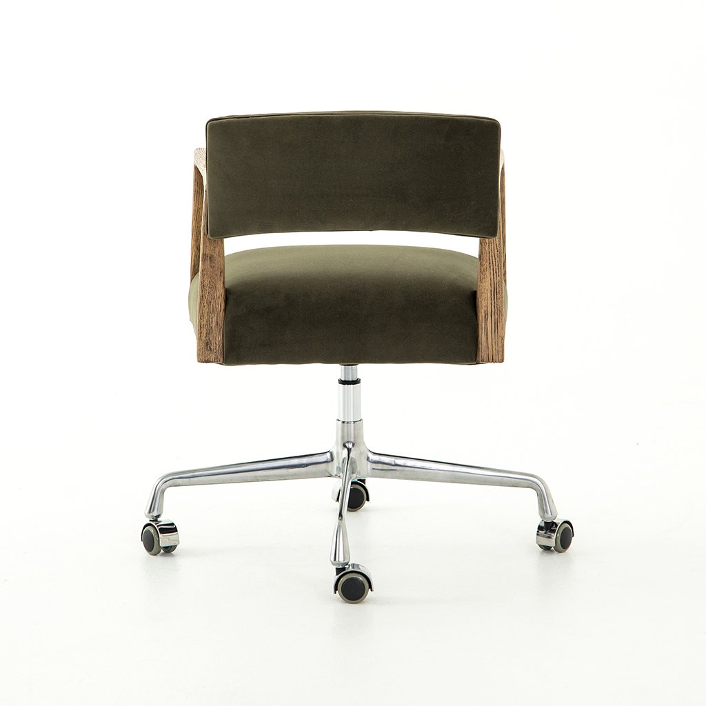Tyler Desk Chair Velvet Loden Four Hands