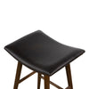 Four Hands Union Counter Stool Distressed Black Top Seat View
