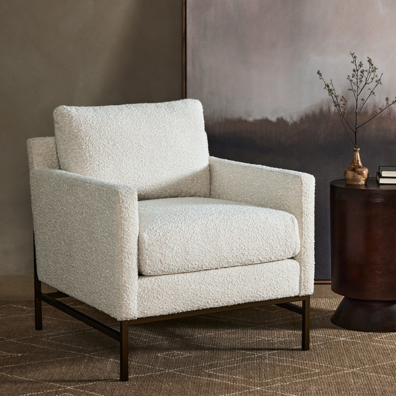 Vanna Chair Knoll Natural Four Hands Shown in Living Room Setting