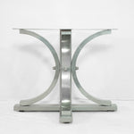 Vestal Pedestal Dining Table Base - Black Chrome Finish | Side View