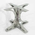 Vestal Pedestal Dining Table Base - Black Chrome Finish | Profile View Alternate
