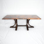 Vestal Long Copper Top Dining Table - Natural
