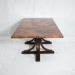Vestal Long Copper Top Dining Table - Natural