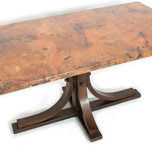 Vestal Rectangle Copper Dining Table - Natural Finish