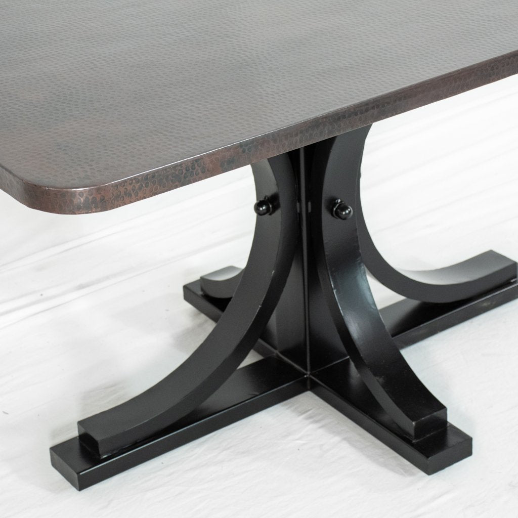Vestal Rectangle Copper Dining Table - Black & Dark Brown Finish ...