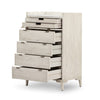 Viggo Tall Dresser Vintage White Oak Open Drawers 224159-001

