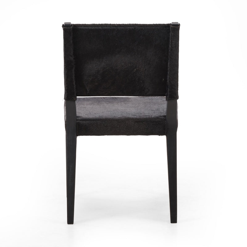 Villa Dining Chair Black Hair on Hide Back View 224455-002
