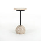 Viola Accent Table Antique White Marble full view