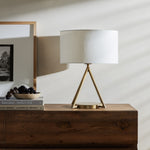 Walden Table Lamp Antique Brass Staged View on Dresser 101138-003
