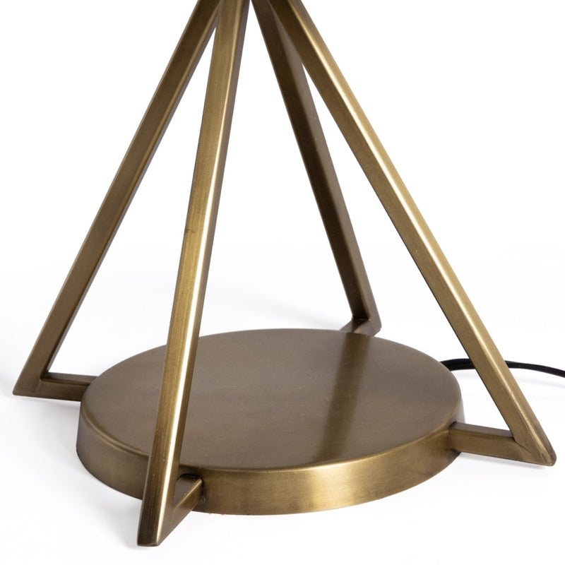 Walden Table Lamp Antique Brass Pyramid Base View Four Hands