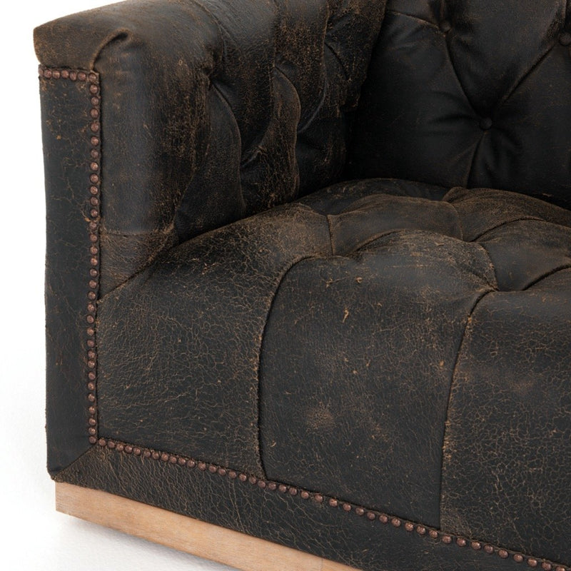 Maxx Swivel Chair smooth swivel base of weathered oak