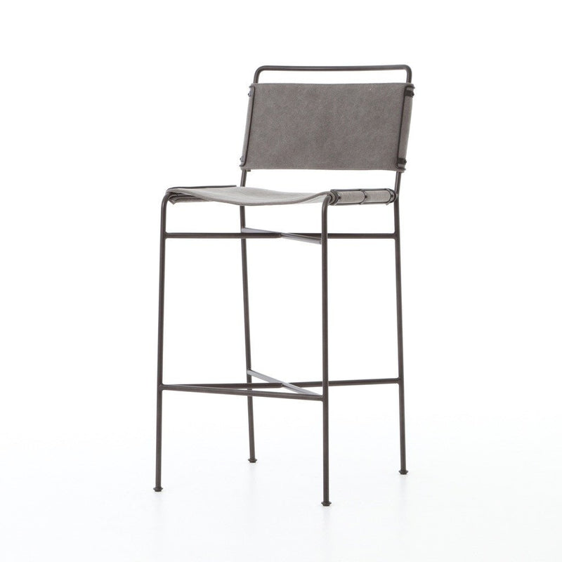 Wharton Bar Chair - Stonewash Grey