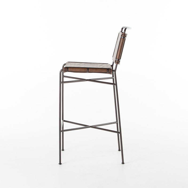 Wharton Bar Chair - Distressed Brown
