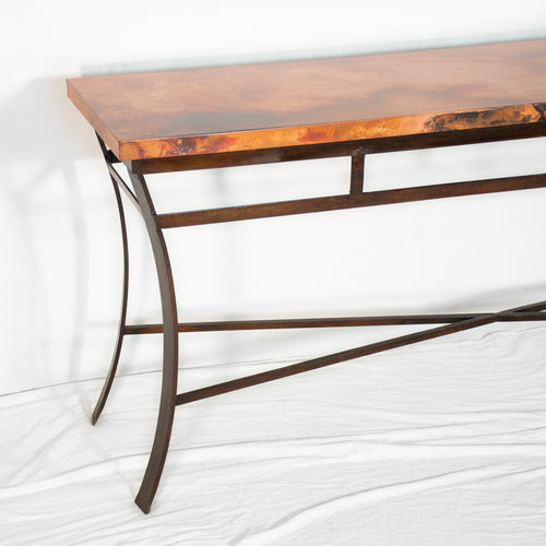 Windom Copper Sofa Table - Natural Copper Patina - Detail View