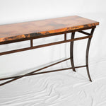 Windom Copper Console Table - Natural Copper Patina - Alternate Detail View