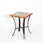 Windom Iron & Copper Accent Table - Black & Natural Copper Patina - Profile View